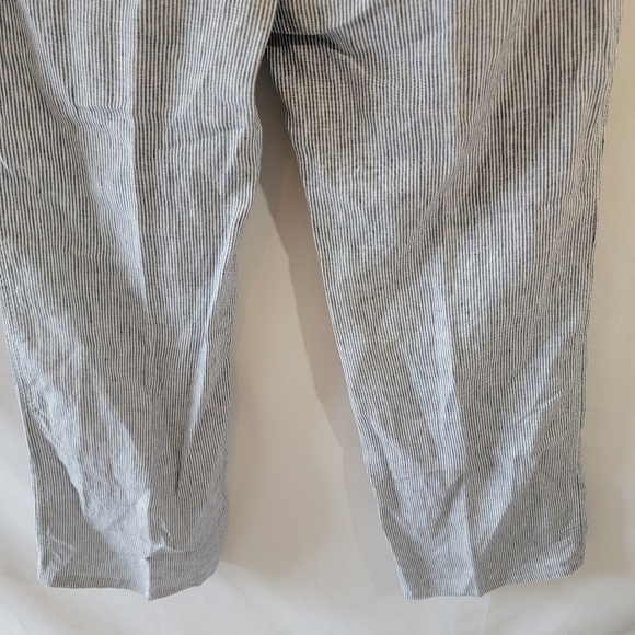CHICO'S Women's 100% Linen Blue White Striped Casual Pants Sz 2.5/L Beachy - Picture 7 of 11